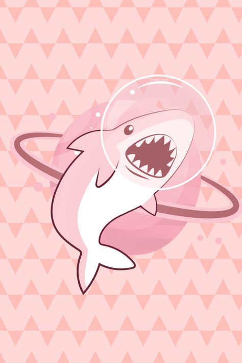 Get into a soft grunge pastel aesthetic mood with this tumblr inspired pink pastel aesthetic deign. Featuring a cute harajuku Kawaii shark space design. Featuring vibrant pink colours Shark Space, Aesthetic Shark, Kawaii Shark, Aesthetic Lovers, Comic Wallpaper, Shark Illustration, Pink Shark, Grunge Pastel, Cute Shark