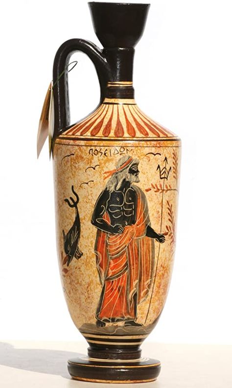 Ink Link, Poseidon Tattoo, Roman Artifacts, Greek Vase, Vase Pot, Goddess Athena, Greek Pottery, Ancient Greek Art, Greek Vases