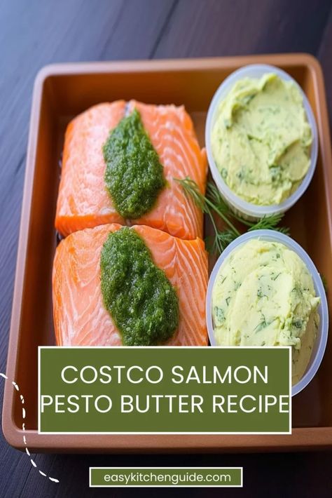 Last Updated on September 30, 2023 The salmon dishes from the Costco food court have gained much attention over the past few years for their flavor, convenience, and affordability. Whether it’s the classic teriyaki salmon bowl or the ever-popular salmon pesto butter, Costco is sure to please all of your seafood cravings! This guide for ... <a title="Costco Salmon Pesto Butter Recipe – Easy Kitchen Guide" class="read-more" href="https://easykitchenguide.com/costco-salmon-pesto-butt... Basil Butter Salmon, Costco Salmon With Pesto Butter, Pesto Butter Recipe, Pesto Butter Salmon, Costco Salmon, Frozen Salmon Recipe, Teriyaki Salmon Bowl, Pesto Salmon Recipe, Seafood Cravings