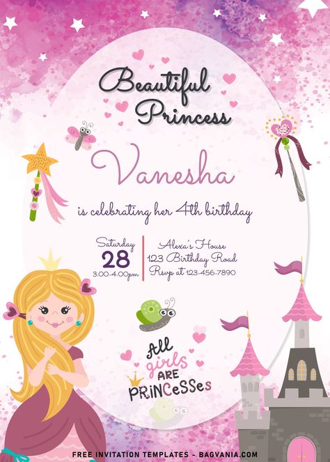 Awesome 8+ Delightful Princess And Unicorn Themed Birthday Invitation Templates #free #freeinvitation2019 #birthday #disney #invitations #invitationtemplates Princess And Unicorn, Ellipse Shape, Princess Birthday Invitations, Cute Phrases, Disney Invitations, Birthday Disney, Free Invitation Templates, Princess Castle, Free Birthday