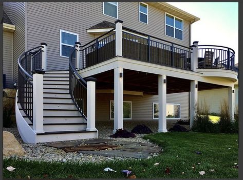 Deck Vs Patio, Deck Seating Area, Outdoor Deck Decorating, Under Deck, Beautiful Outdoor Living Spaces, Building A Porch, Patio Deck Designs, Deck Porch, Flagstone Patio