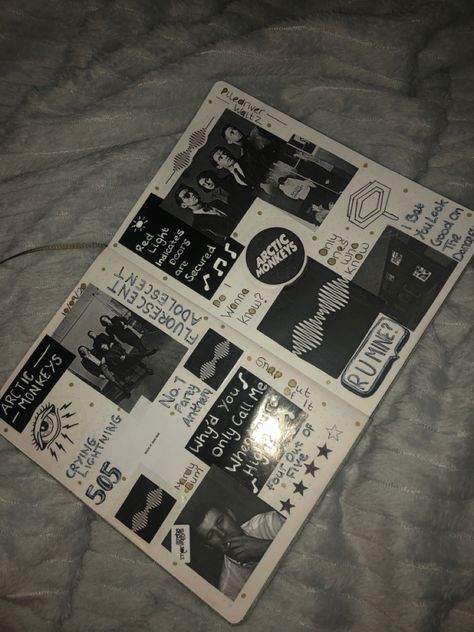 Arctic Monkeys Journal Page, Arctic Monkeys Scrapbook, Arctic Monkeys Diy Ideas, Arctic Monkeys Crafts, Arctic Monkeys Diy, Arctic Monkeys Sketch, Arctic Monkeys Room, Music Scrapbook Ideas, Arctic Monkeys Drawing