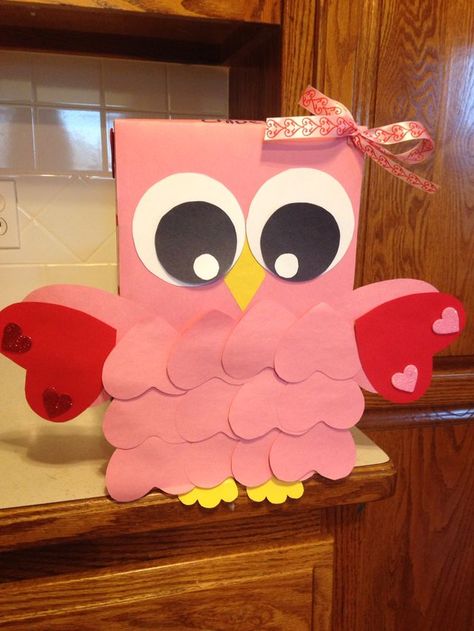 Cereal Box Craft For Kids, Heart Shaped Cookie, Valentines Diy Kids, Kids Valentine Boxes, Valentine Card Box, Surprise Ideas, Owl Valentines, Valentines Box, Valentine Mailbox