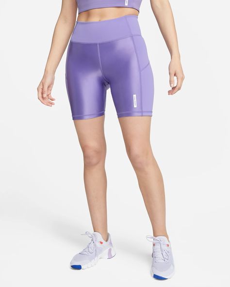 Nike Pro Women's Mid-Rise 7" Biker Shorts. Nike.com Nike Pro Women, Nike Store, Fitness Equipment, Nike Pros, Biker Shorts, White Style, Shorts With Pockets, Nike Dri Fit, No Equipment Workout