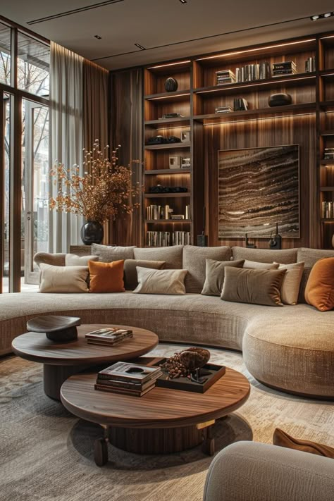 Earthy Design Interiors, Warm Living Room Aesthetic, Warm Interior Design Cozy Living Rooms, Amber Living Room, Warm Modern Living Room, Warm Cozy Living Room, Halloween Door Ideas, Earthy Living Room Ideas, Townhouse Living Room