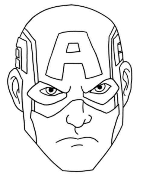 Captain America Coloring, Captain America Pictures, Captain America Images, Captain America Drawing, Face Drawing Easy, Simple Face Drawing, Superhero Captain America, Marvel Art Drawings, Free Kids Coloring Pages