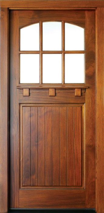 Craftsman  Mahogany  Linville  6  Lite  Impact  Single  Door Craftsman Exterior Door, Door Arch, Door Sidelights, Impact Doors, Single Door Design, Craftsman Door, Wood Exterior, Wood Exterior Door, Craftsman Exterior