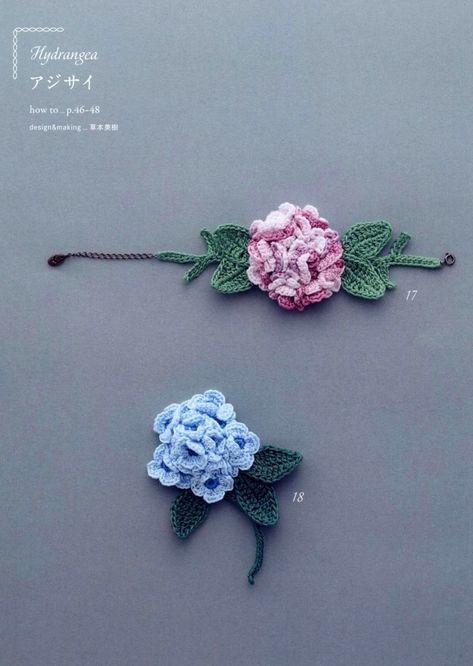 Crochet Flower Motif, Crochet Patterns Book, Corsage Bracelet, Japanese Crochet, Crochet Flowers Easy, Crochet Brooch, Crochet Jewelry Patterns, Crochet Wedding, Japanese Craft