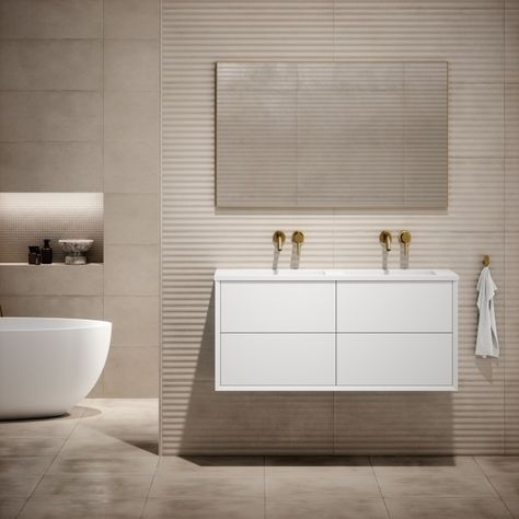 Double Vanity Units - LUSSO Concrete Bath, White Vanity Unit, Double Vanity Unit, Drawer System, Wet Room Shower, Cloakroom Vanity Unit, Freestanding Vanity Unit, Wall Mounted Taps, Bathroom Storage Solutions