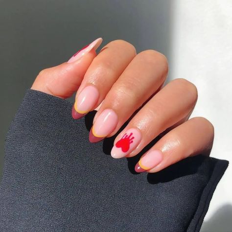 Valentine Nails Pink, 2023 Nail, Long Square Nails, Heart Nail Designs, Manicure Nail Designs, Valentine Nail Art, February Nails, Valentine Nails, French Manicure Nails