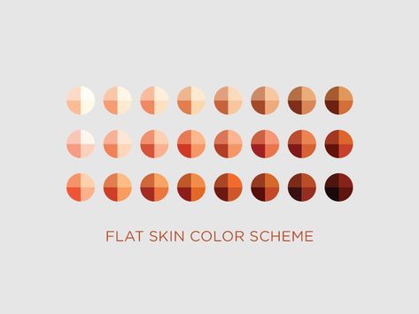 Flat Design - Color Palette for Light, Medium, and Dark Skin Tones                                                                                                                                                                                 More Flat Design Colors, Skin Color Chart, Character Flat Design, Skin Palette, Natural Skin Lightening, Color Schemes Design, Skin Drawing, Web Design Mobile, Palette Art