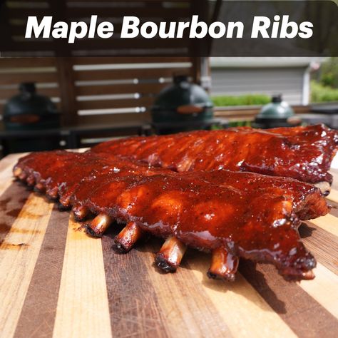 Sweet, savory, sticky and delicious, these beautiful maple bourbon ribs are one of the best ribs I’ve ever made! Bourbon Ribs, Maple Bourbon Glaze, The Best Ribs, Best Ribs, Glazed Ribs, Sweet Bourbon, Bourbon Glaze, Maple Bourbon, Meat Dish