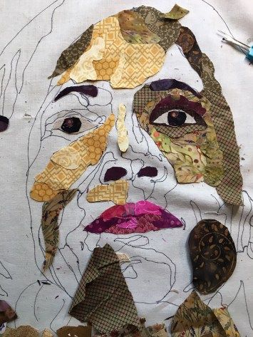 Improve Quilts, Royal Wall, Baroque Wall, Handsome Dog, Collage Quilts, Portrait Collage, Face Collage, Art Weaving, Portraits Of People