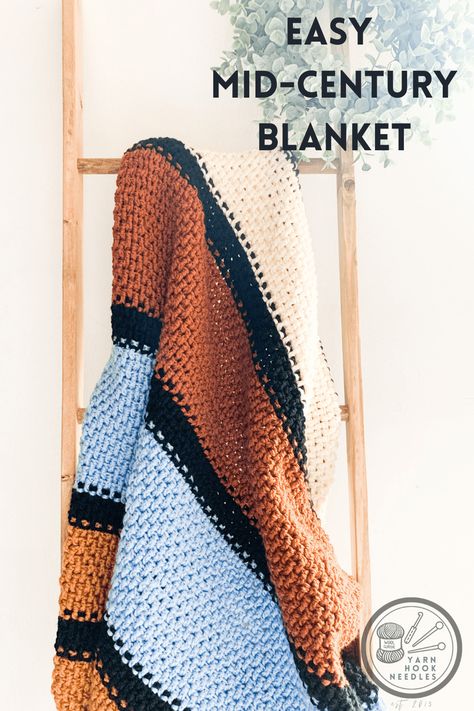 Mid Century Modern Crochet, Mid Century Crochet, Crochet Cables Pattern, Make Your Own Blanket, Crochet Blanket Chevron, Crochet Blanket Pattern Easy, Crochet For Beginners Blanket, Crochet Cable, Crochet Blanket Pattern