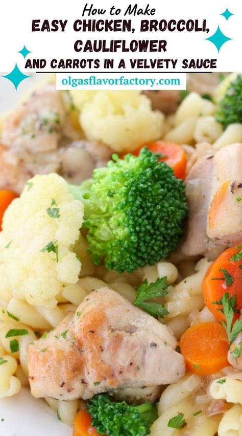 Dinner With Broccoli, Chicken Broccoli Cauliflower, Broccoli Chicken Recipes, Broccoli Cauliflower Recipes, Weeknight Chicken Dinner, Easy Weeknight Chicken, Broccoli Cauliflower Casserole, Carrot Casserole, Cauliflower Recipes Healthy