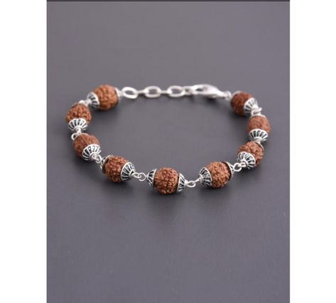 925 Sterling Silver Rudraksha Bracelet, Rudraksha Beads Bracelet, Men's Bracelet Rudraksha Bracelet Men Silver, Rudraksha Jewelry For Men, Rudraksha Jewelry, Rudraksha Bracelet, Unique Beaded Bracelet, Rudraksha Beads, Diy Collier, Gold Chains For Men, Bracelet Online