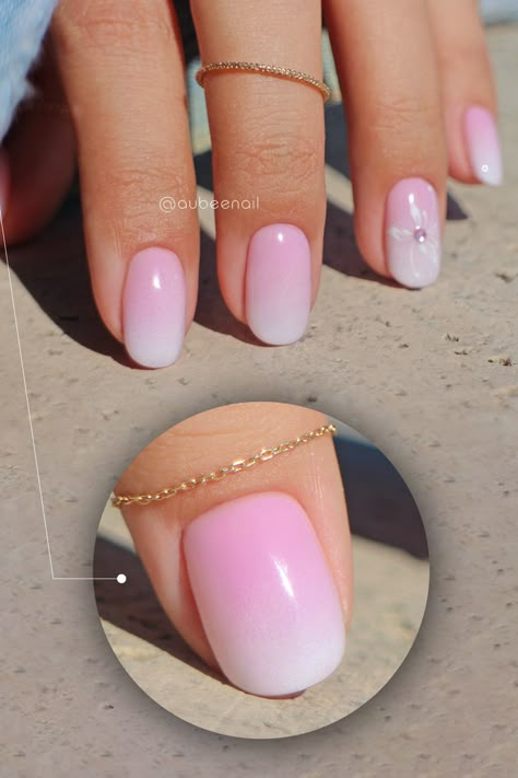 Easter Nails Ombre, Dark Pink And White Ombre Nails, Spring Nails Ombre Shades, Ombre Nails Colors Combinations, Pink French Ombre Nails, Pastel Pink French Tip Nails, Umbra Nails, Ombre Tip Nails, Nude Gradient Nails