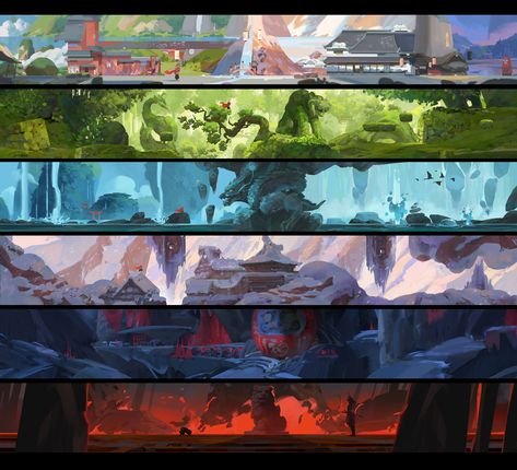 ArtStation - Pitaya Environments Environment Painting, Sky Children Of The Light, Concept Art Tutorial, 2d Game Art, Landscape Concept, Landscape Drawings, Fantasy Concept Art, Environment Design, 판타지 아트