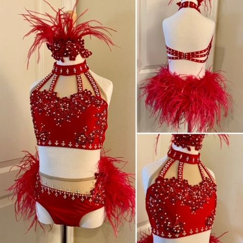 Red Dance Costumes, Red Dance, Pageant Outfits, Dance Comp, Dancing Costumes, Dance Competition Costumes, Drill Team, Solo Costume, Competition Costumes