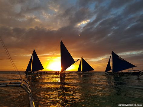 No trip to Boracay Island would be complete without catching its beautiful sunsets. It's one activity you shouldn't miss when you visit Boracay. Some of the best spots to watch the stunning sunsets are at Paraw Sailing station and Willy's Rock. Boracay Philippines, Philippine Holidays, Boracay Island, Boracay, Sunset Photos, Beautiful Sunset, Philippines, Sydney Opera House, Sailing