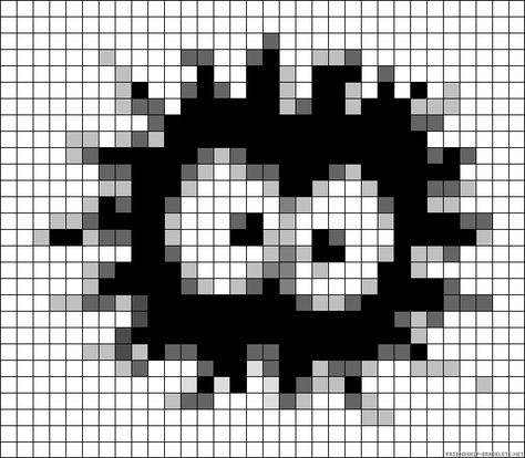 Soot ball Totoro perler bead pattern 8bit Art, Bead Sprite, Hama Beads Patterns, Pixel Pattern, Pixel Art Pattern, Perler Beads Designs, Perler Patterns, Perler Bead Art, Fuse Beads