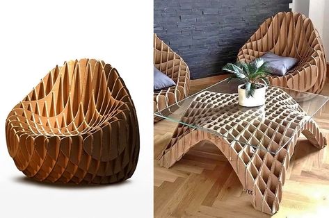 Cardboard Furniture Design, Cardboard Chair, Cardboard Design, Unique Curtains, Flat Pack Furniture, Sustainable Furniture, Cardboard Furniture, Yanko Design, Cheap Decor