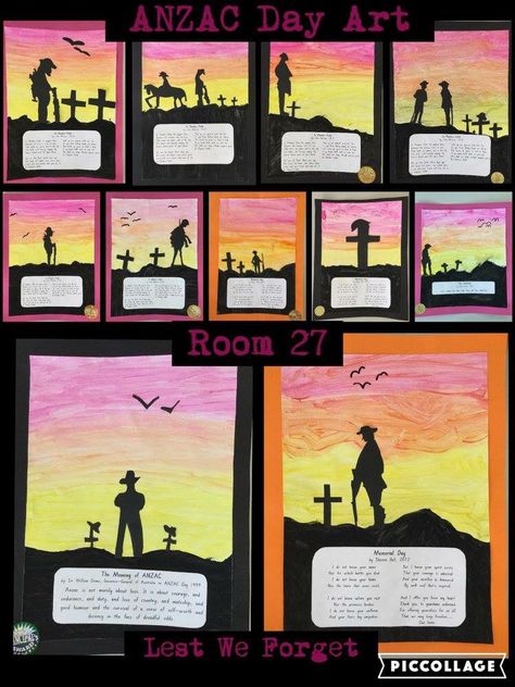 Anzac art Anzac Art, Classroom Art Display, Remembrance Day Activities, Remembrance Day Art, Poppy Craft, Bulletin Boards Classroom Decor, Remembrance Day Poppy, 5th Class, School Displays