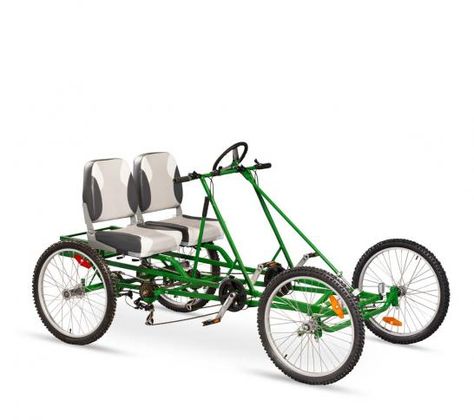 VierBike Sport 4 Wheel Bicycle, Homemade Go Kart, Modern Bicycle, Bicycle Diy, Trike Bicycle, Bicycle Camping, Recumbent Bicycle, Diy Go Kart, Tricycle Bike