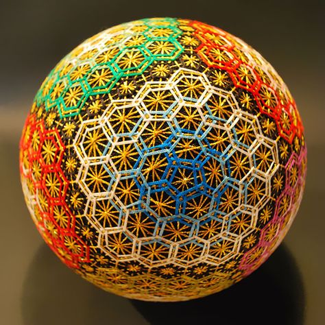 A 92-Year-Old Grandmother Creates A Spectacular Collection Of Embroidered Temari Spheres Temari Patterns, Temari Ball, Temari Balls, Circle Graphic, Diy Lampe, Spirit Science, Japanese Toys, Yarn Ball, Japanese Crafts