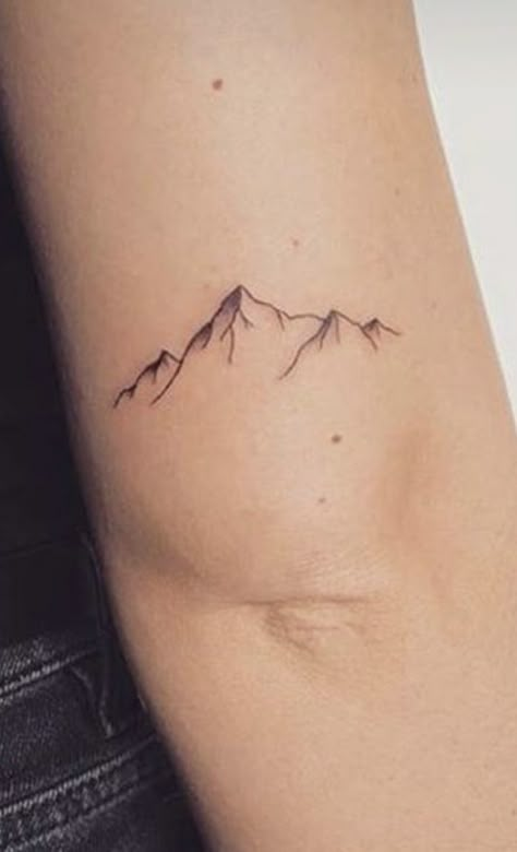 Simple Small Mountain Tattoo, The Climb Tattoo, Woman Mountain Tattoo, Small Tattoos Mountains, Mountain Tatoos Small Arm, Tiny Tattoo Mountain, Montagne Tattoo, Moutain Tattoos Men, Alps Tattoo Simple