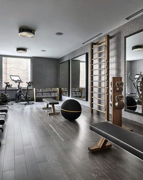 Top 40 Best Home Gym Floor Ideas - Fitness Room Flooring Designs Gym Room Ideas, Ruang Gym, Dream Home Gym, Home Gym Flooring, Workout Room Home, Desain Pantry, Basement Gym, Gym Room At Home, Gym Interior