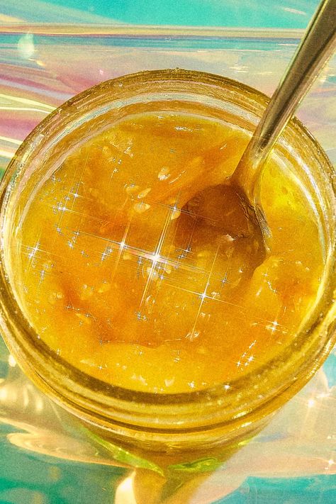 Yellow Tomato Jam Recipe, Yellow Tomato Jam, Sungold Tomato Recipe, Yellow Tomato Recipes, Cherry Tomato Jam Recipe, Basic Jam Recipe, Bacon Tomato Jam, Whipped Ricotta Toast, Tomato Chilli Jam