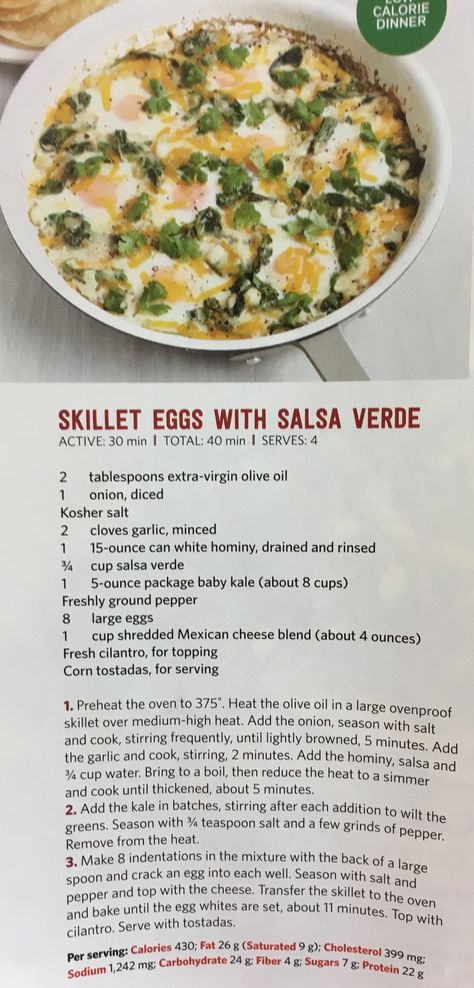 Skillet eggs with salsa verde Breakfast Salad With Egg And Salsa Verde Vinaigrette, Salsa Verde Eggs, Green Chile Egg Bake, Fried Egg With Spinach, Fried Green Tomato Eggs Benedict, Egg Skillet, Salsa Verde, Daily Bread, Breakfast Dishes