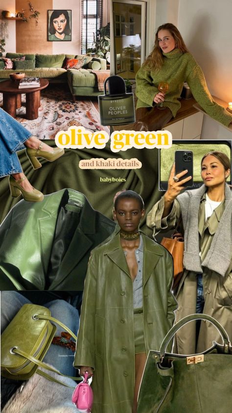 #fall2024 #falltrends #outfit Trends 2024, Oliver Peoples, Green And Khaki, Fall Fashion Trends, Green Fashion, Fall Trends, Fall Fashion, Spring Fashion, Olive Green