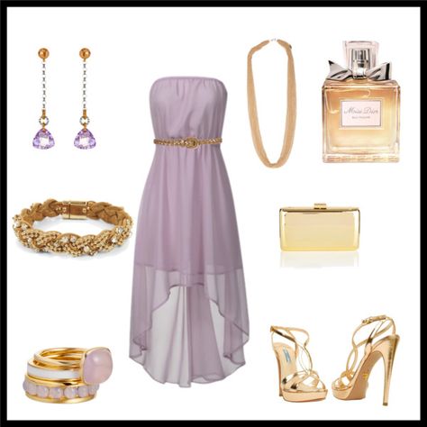 Lilac and gold Outfit Combos, Free Spirit Style, Beauty Tricks, B Fashion, Lilac Dress, 50th Anniversary, Fancy Dresses, Black Tie, Perfect Outfit