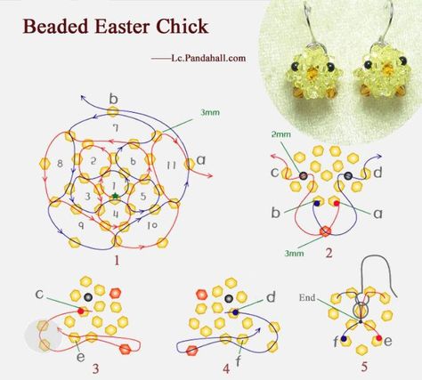 Craft ideas 2076 - Pandahall.com Bead Charms Diy, Beaded Jewelry Tutorials, Seed Bead Tutorial, Beaded Crafts, Beaded Animals, Handmade Jewelry Diy, Beaded Jewelry Patterns, Beaded Bracelets Diy, Pony Beads