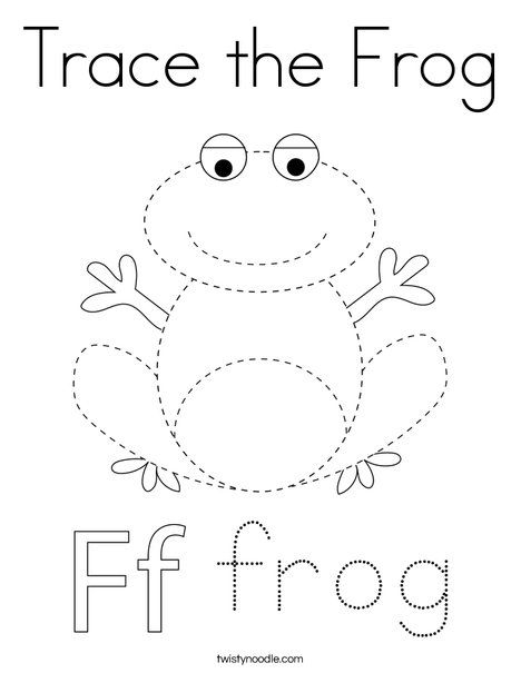 Trace the Frog Coloring Page - Twisty Noodle Frog Tracing Worksheet, Frog Crafts Preschool, Froggy Goes To School, Frog Unit Study, Frogs Preschool, Frog Activities, Frog Coloring Pages, Preschool Schedule, Frog Theme