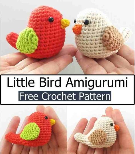 Crochet Bird Patterns Crochet Lovebirds Free Pattern, Crochet Bird Keychain Free Pattern, Crochet Amigurumi Bird Free Pattern, Crocheted Cardinal Free Pattern, Blue Jay Crochet Pattern, Crochet Mini Bird, Crochet Bluebird Free Pattern, Crochet Love Birds Free Pattern, Crochet Bird Ornament