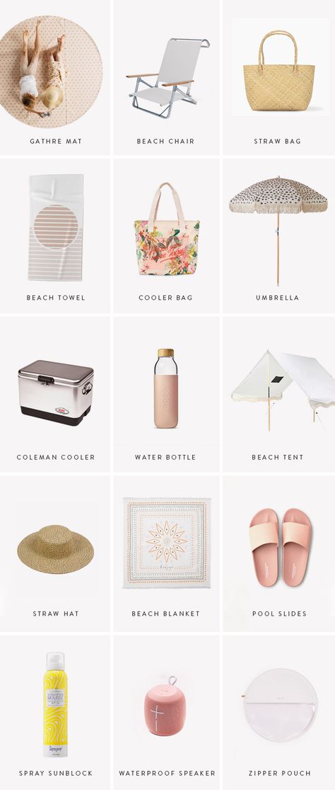 Beach Picnic Essentials, Summer Beach Essentials, Beach Essentials Aesthetic, Beach Trip Essentials, Beach Trip Packing, Beach Vacation Essentials, Beach Vacation Packing, Sommer Strand Outfit, Beach Bag Essentials