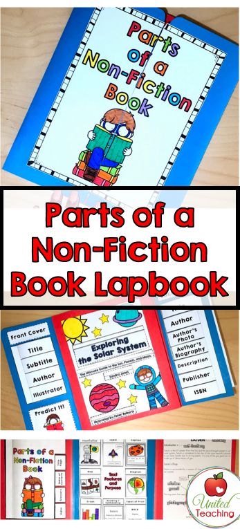 Parts of a Non-Fiction Book Lapbook - teach the parts and text features of a book with this fun hands on activity. Parts Of A Book, Children's Activities, Nonfiction Texts, Fiction Book, Text Features, Educational Worksheets, Library Ideas, Reading Ideas, Non Fiction