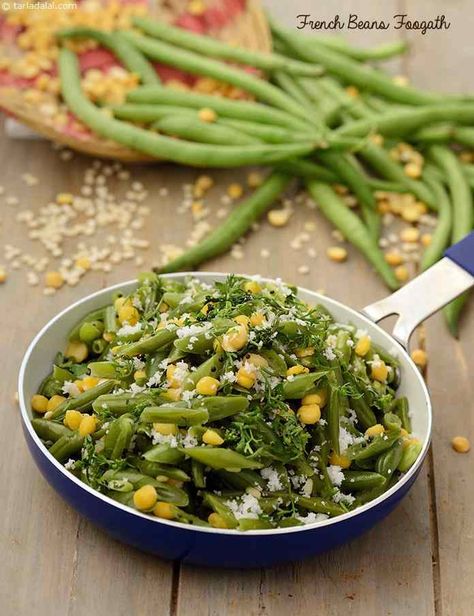 French Beans Foogath recipe, Indian Subzi Recipes French Beans Recipe Indian, Beans Recipe Indian, French Beans Recipe, Indian Beans, Indian Beans Recipe, Subzi Recipe, French Beans, Indian Side Dishes, Chana Dal