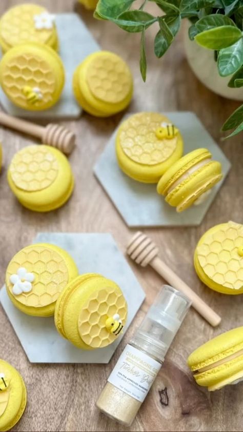 Baked by Joyce on Reels | Goodmorning Pancake · Getup Bumble Bee Macarons, Yellow Macarons, Macaron Bakery, Candy Wafers, Bee Utiful, Honey Cake Recipe, Icing Transfers, Bee Sweet, Macaron Flavors