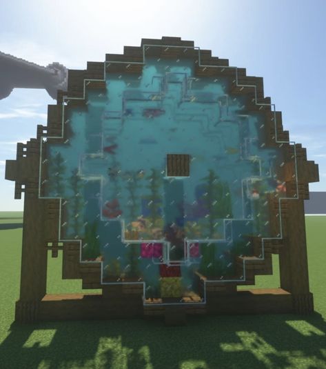 Fish Tanks Minecraft, Minecraft Fish Tank Ideas, Aquarium Minecraft Ideas, Fish Tank Minecraft, Minecraft Fish Tank, Fish Minecraft, Minecraft Aquarium Ideas, Minecraft Aquarium, Minecraft Garden