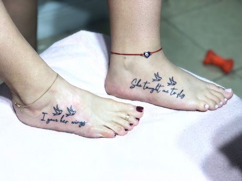 Mother Daughter Tattoos Beach Theme, Mother Daughter Beach Tattoos, Grandmother Mother Daughter Tattoos, Tattoos For Mother Daughter, Unique Mother Daughter Tattoos, Ella Tattoo, Meaningful Mom And Daughter Tattoos, Mom Tattoos For Daughter Unique, Noah Tattoo