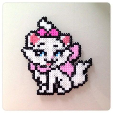 Hama Disney, Ansan, Perler Creations, Easy Perler Beads Ideas, Fuse Bead Patterns, Marie Aristocats, 8bit Art, Hama Beads Design, Fusion Beads