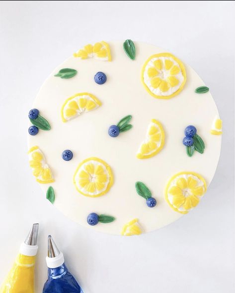 Professional Cake Decorating, Lemon And Blueberry, Patterned Cake, Simple Cake Designs, Cake Decorating Frosting, Cake Decorating Videos, Cake Decorating Designs, Crazy Cakes, Just Cakes