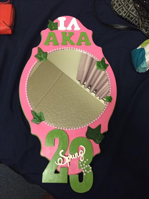 Newest Piece #AKA #ProbateGifts #Spring16 #UFAKA #AlphaKappaAlpha #1908 #Pink #Green #20Pearls #SororityGifts #Probate #Sorority Alpha Kappa Alpha Crafts Diy, Aka Mirror, Aka Probate, Aka Attire, Alpha Kappa Alpha Crafts, Phirst Pham, Probate Gifts, Alpha Kappa Alpha Gifts, Aka Pictures