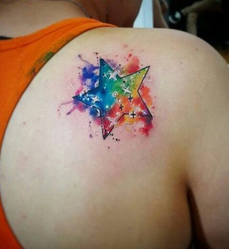 Watercolor Splash Tattoo, Firework Tattoo, Bat Tattoos, Watercolour Tattoos, Gay Tattoo, Pride Tattoo, Super Tattoo, Rainbow Tattoos, Planet Tattoos