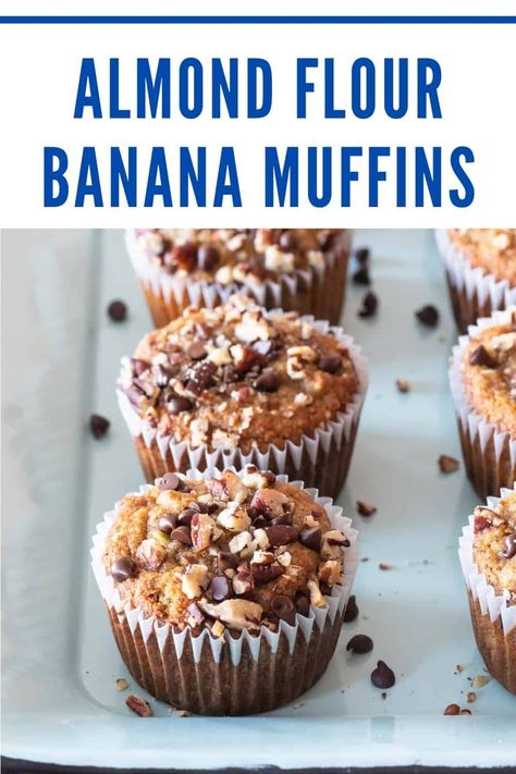 Dairy Free Banana Muffins, Banana Almond Muffins, Almond Flour Banana Muffins, Makers Diet, Almond Flour Banana, Nuts And Chocolate, Banana Walnut Muffins, Snack On The Go, Gluten Free Banana Muffins