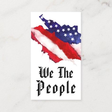 *~* We The People Watercolor American Flag Business Card * Strong Colorful Professional Old Glory "We The People" American Flag Americana Military Veteran Patriotic Red White and Blue Vertical BUSINESS CARD design. * The front of this powerful BUSINESS CARD has text "We The People". This text can be easily personalized to your name or business name if you desire. The red white and blue American flag is also on the front. It is an artsy creative and powerful representation of the USA .. Watercolor American Flag, Life Coach Business Cards, People Watercolor, Vertical Business Card Design, Reiki Business, Tarot Business, Vertical Business Card, Blue American Flag, Essential Oils Business